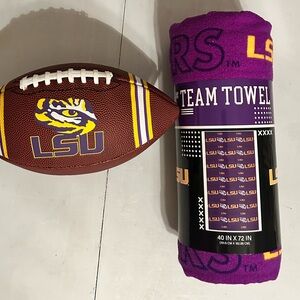 NWT LSU Tigers Football and Team Towel Gift Set